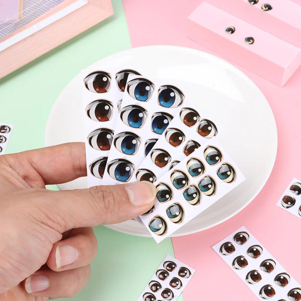 10 Pair Cartoon Crystal Eyes Stickers